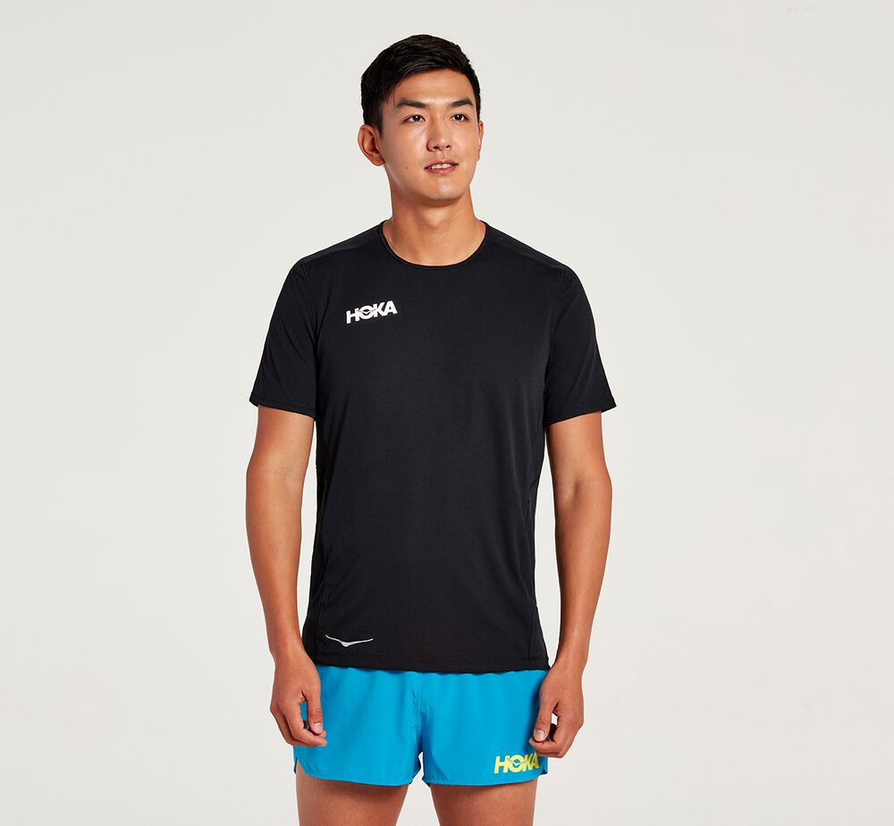 Hoka One One Performance T-Shirt Herr Svarta - SE-7676140